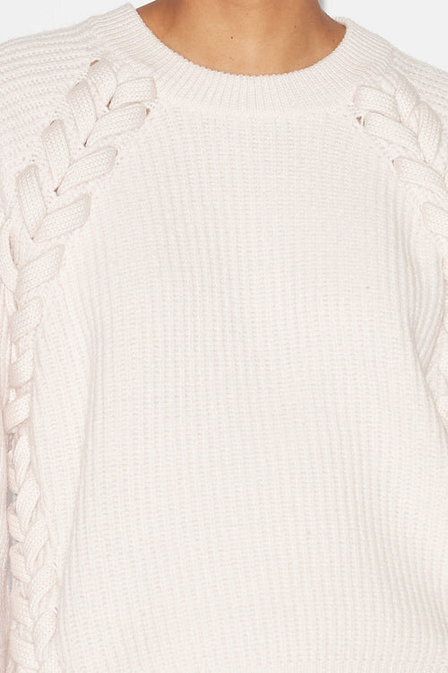 Noelia Ribbed and Braided Merinos Wool Sweater Noelia Ribbed and Braided Merinos Wool Sweater