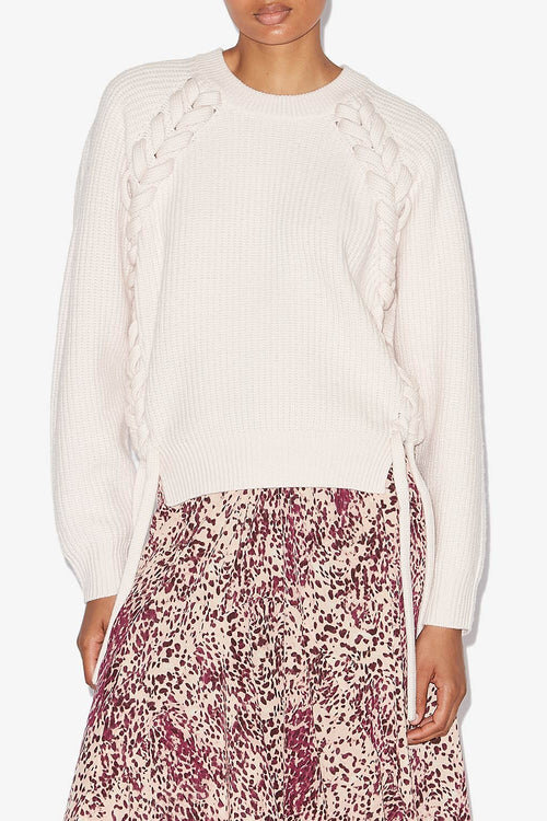 Noelia Ribbed and Braided Merinos Wool Sweater Noelia Ribbed and Braided Merinos Wool Sweater