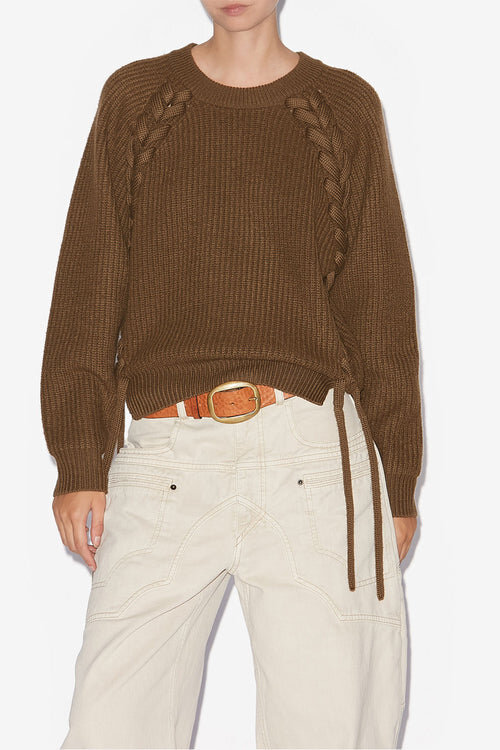 Noelia Ribbed and Braided Merinos Wool Sweater Noelia Ribbed and Braided Merinos Wool Sweater