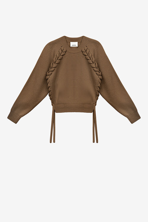 Noelia Ribbed and Braided Merinos Wool Sweater Noelia Ribbed and Braided Merinos Wool Sweater