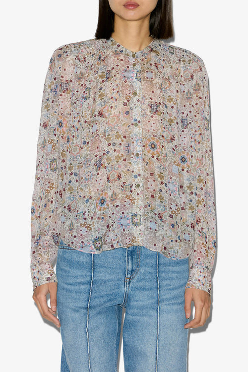Noeline Printed Crepe Blouse Noeline Printed Crepe Blouse