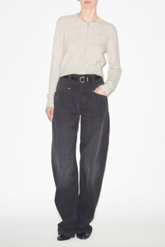 Oaka Cardigan in Plain-Colored Alpaca Knit