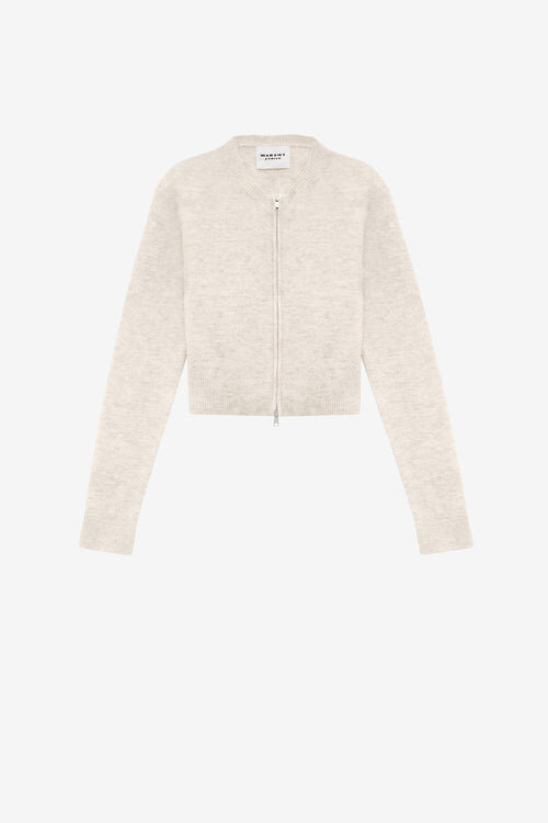Oaka Cardigan in Plain-Colored Alpaca Knit Oaka Cardigan in Plain-Colored Alpaca Knit
