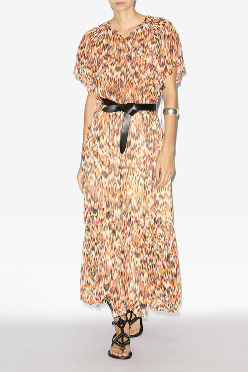 Odelia Long Printed Silk Dress Odelia Long Printed Silk Dress