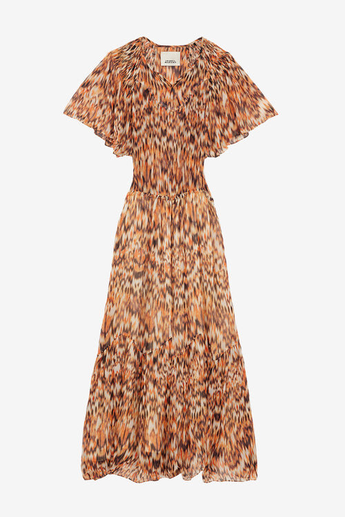Odelia Long Printed Silk Dress Odelia Long Printed Silk Dress