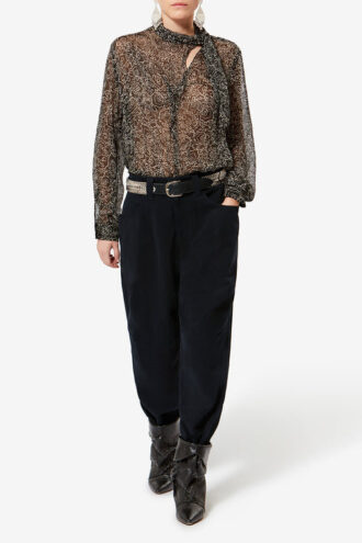 Opalyna Wide-Leg Cotton Twill Canvas Pants Opalyna Wide-Leg Cotton Twill Canvas Pants