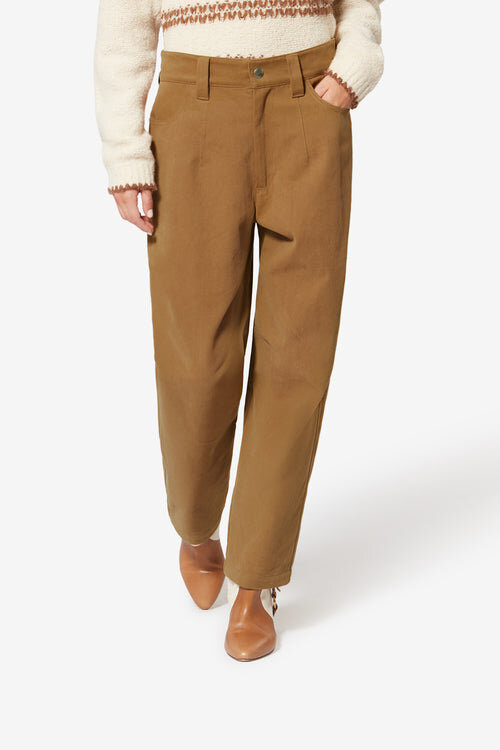 Opalyna Wide-Leg Cotton Twill Canvas Pants Opalyna Wide-Leg Cotton Twill Canvas Pants