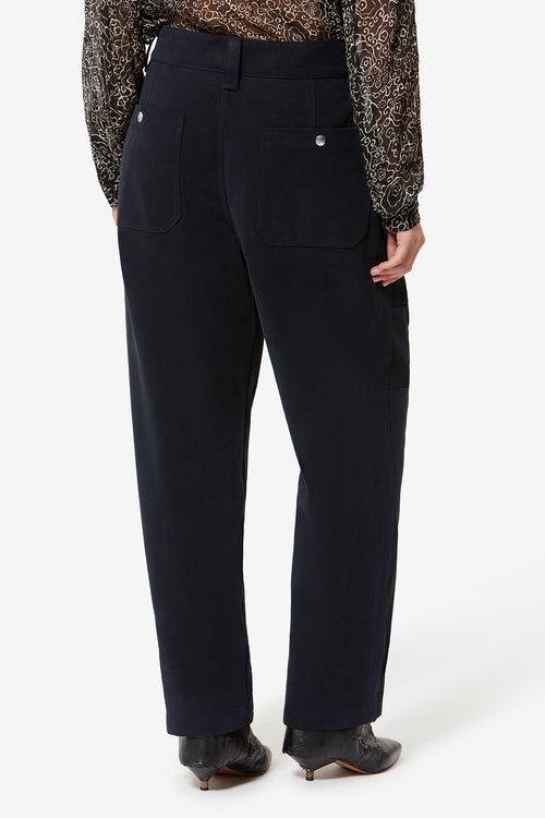 Opalyna Wide-Leg Cotton Twill Canvas Pants Opalyna Wide-Leg Cotton Twill Canvas Pants