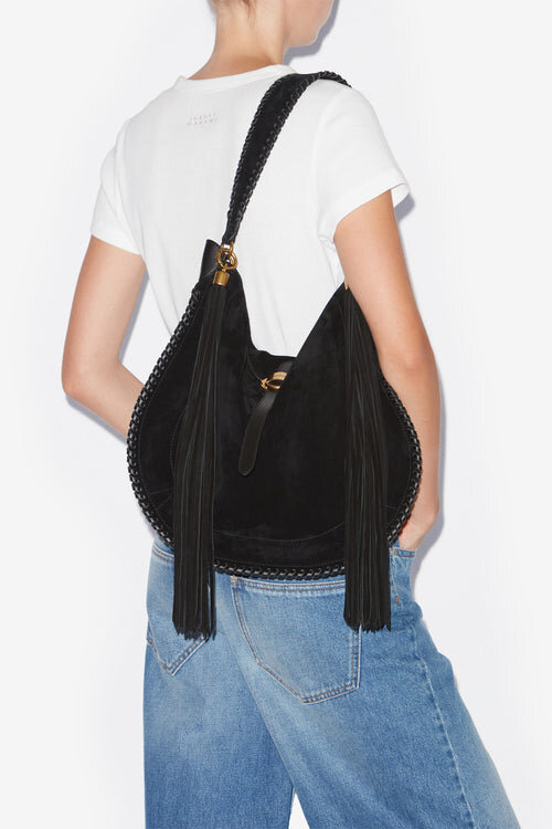Oskan Hobo Folk Braided Suede Calfskin Leather Bag Oskan Hobo Folk Braided Suede Calfskin Leather Bag