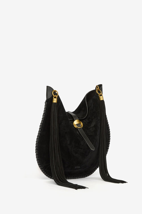 Oskan Hobo Folk Braided Suede Calfskin Leather Bag Oskan Hobo Folk Braided Suede Calfskin Leather Bag