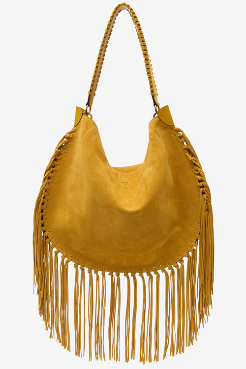 Oskan Hobo Soft Fringed Suede Calfskin Leather Handbag Oskan Hobo Soft Fringed Suede Calfskin Leather Handbag