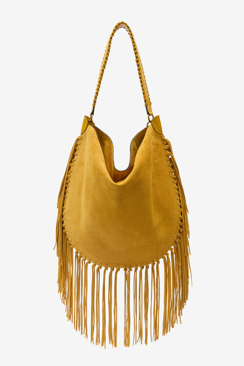 Oskan Hobo Soft Fringed Suede Calfskin Leather Handbag Oskan Hobo Soft Fringed Suede Calfskin Leather Handbag