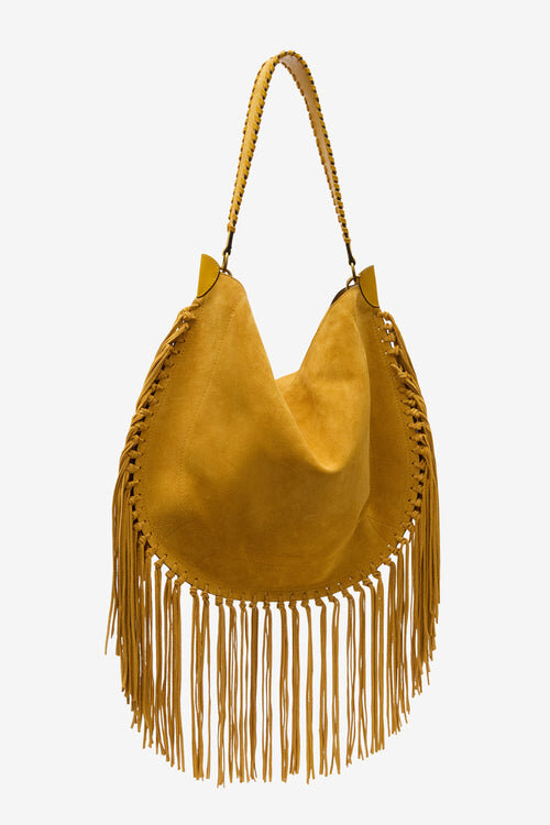 Oskan Hobo Soft Fringed Suede Calfskin Leather Handbag Oskan Hobo Soft Fringed Suede Calfskin Leather Handbag