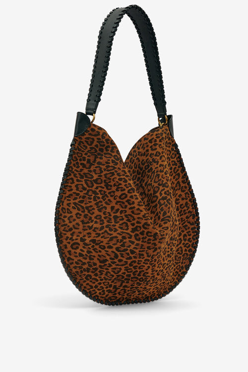 Oskan Hobo Soft Printed Suede Calfskin Leather Bag Oskan Hobo Soft Printed Suede Calfskin Leather Bag