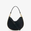 Oskan Hobo Soft Zip Braided Suede Calfskin Leather Handbag Oskan Hobo Soft Zip Braided Suede Calfskin Leather Handbag