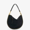 Oskan Hobo Soft Zip Braided Suede Calfskin Leather Handbag Oskan Hobo Soft Zip Braided Suede Calfskin Leather Handbag