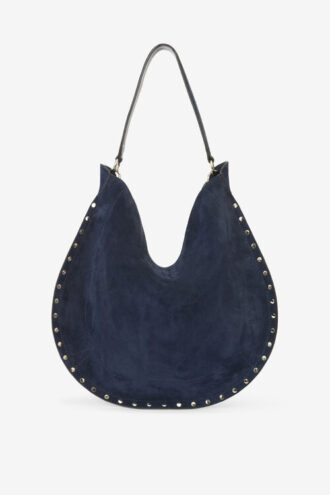 Oskan Hobo Soft Zip Suede Calfskin Leather Handbag