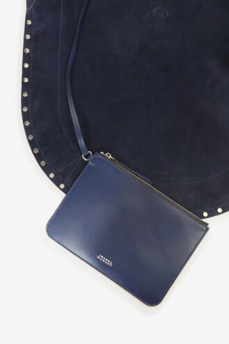 Oskan Hobo Soft Zip Suede Calfskin Leather Handbag