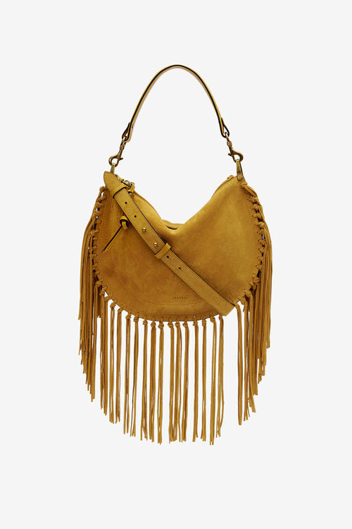 Oskan Hobo Zip Fringed Suede Calfskin Leather Handbag Oskan Hobo Zip Fringed Suede Calfskin Leather Handbag