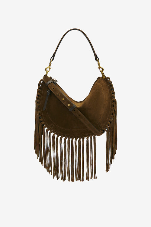 Oskan Hobo Zip Fringed Suede Calfskin Leather Handbag Oskan Hobo Zip Fringed Suede Calfskin Leather Handbag