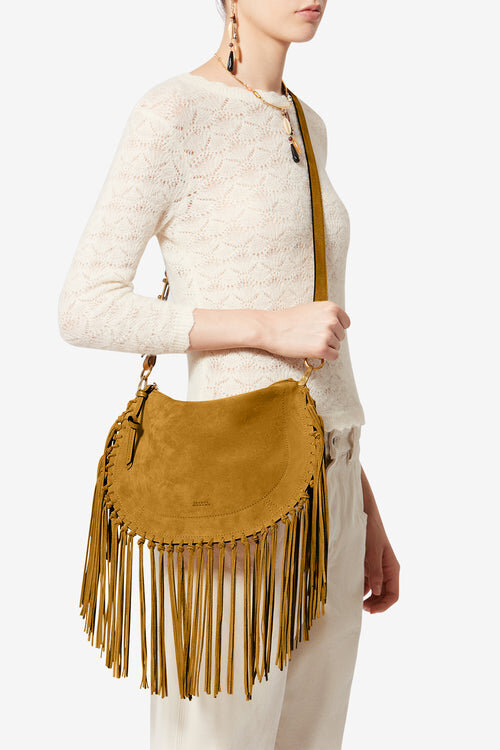 Oskan Hobo Zip Fringed Suede Calfskin Leather Handbag Oskan Hobo Zip Fringed Suede Calfskin Leather Handbag