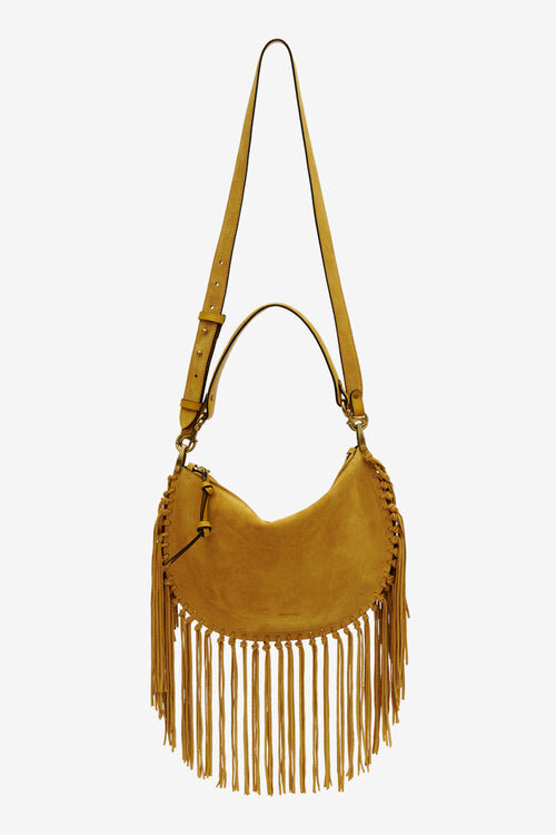 Oskan Hobo Zip Fringed Suede Calfskin Leather Handbag Oskan Hobo Zip Fringed Suede Calfskin Leather Handbag