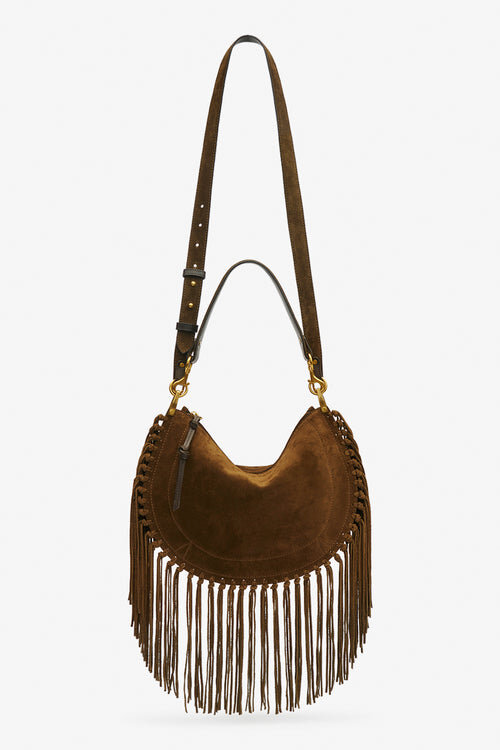 Oskan Hobo Zip Fringed Suede Calfskin Leather Handbag Oskan Hobo Zip Fringed Suede Calfskin Leather Handbag