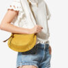 Oskan Moon Braided Suede Calfskin Leather Handbag Oskan Moon Braided Suede Calfskin Leather Handbag