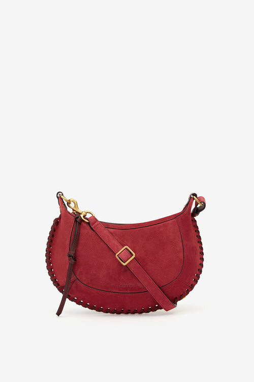 Oskan Moon Braided Suede Calfskin Leather Shoulder Bag Oskan Moon Braided Suede Calfskin Leather Shoulder Bag