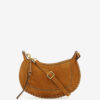 Oskan Moon Shoulder Bag in Braided Suede Calfskin Leather Oskan Moon Shoulder Bag in Braided Suede Calfskin Leather