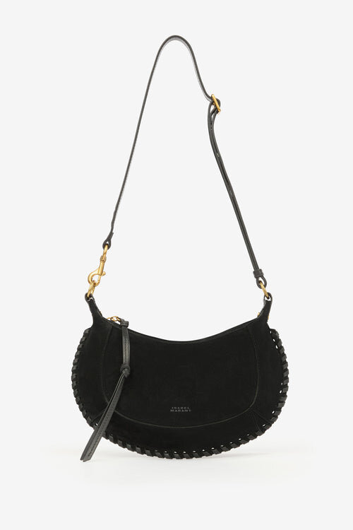 Oskan Moon Shoulder Bag in Braided Suede Calfskin Leather Oskan Moon Shoulder Bag in Braided Suede Calfskin Leather