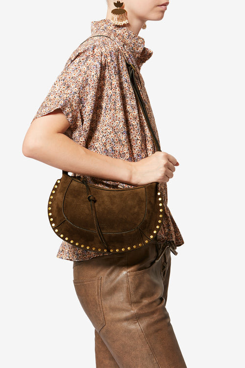 Oskan Moon Suede Calfskin Baguette Handbag Oskan Moon Suede Calfskin Baguette Handbag