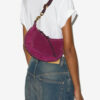 Oskan Moon Suede Calfskin Leather Shoulder Bag Oskan Moon Suede Calfskin Leather Shoulder Bag