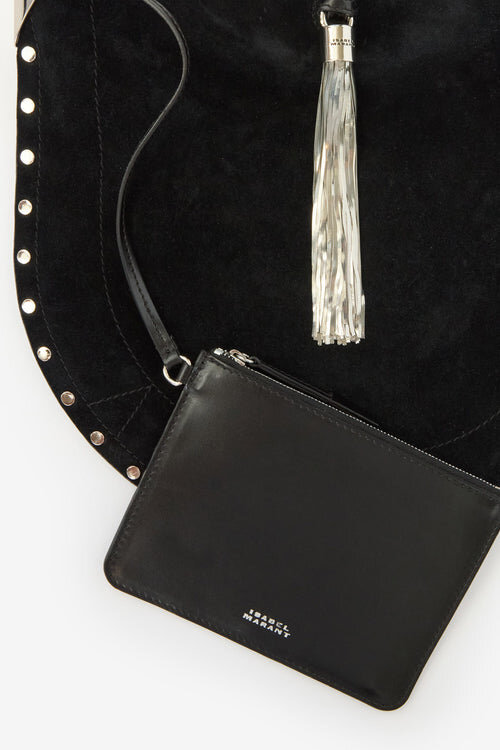 Oskan Tassel Suede Calfskin Leather Shoulder Bag Oskan Tassel Suede Calfskin Leather Shoulder Bag
