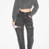 Oxane Short Cardigan in Plain-Colored Knit Oxane Short Cardigan in Plain-Colored Knit