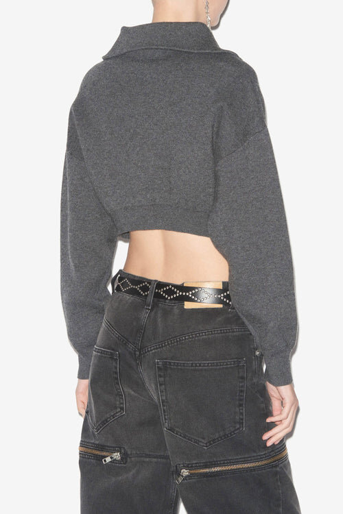 Oxane Short Cardigan in Plain-Colored Knit Oxane Short Cardigan in Plain-Colored Knit