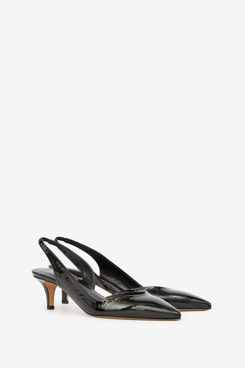 Padim High-Heeled Slingback Patent Leather Pumps Padim High-Heeled Slingback Patent Leather Pumps