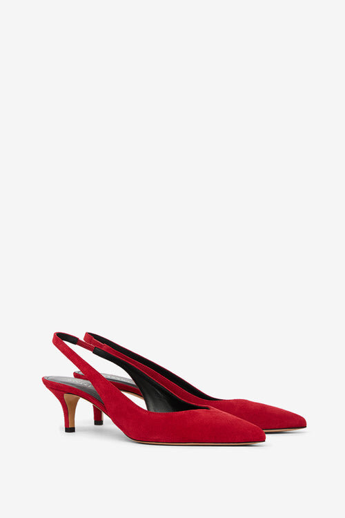 Padim High-Heeled Slingback Suede Leather Pumps Padim High-Heeled Slingback Suede Leather Pumps