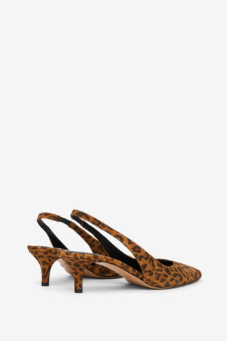 Padim Slingback Pumps in Leopard Suede Leather