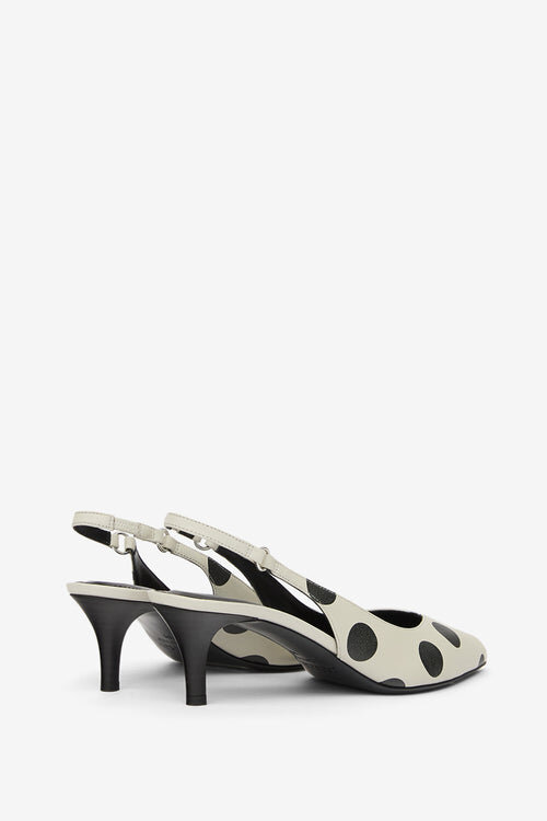 Paldo Leather Polka Dot Print Slingbacks Paldo Leather Polka Dot Print Slingbacks