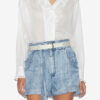 Pamiala Frilly Blouse in Plain-Colored Cotton Voile Pamiala Frilly Blouse in Plain-Colored Cotton Voile