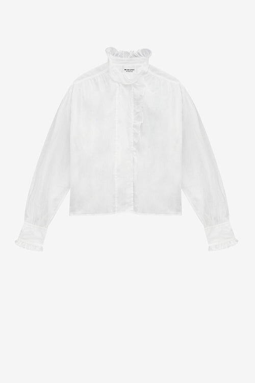 Pamiala Frilly Blouse in Plain-Colored Cotton Voile Pamiala Frilly Blouse in Plain-Colored Cotton Voile