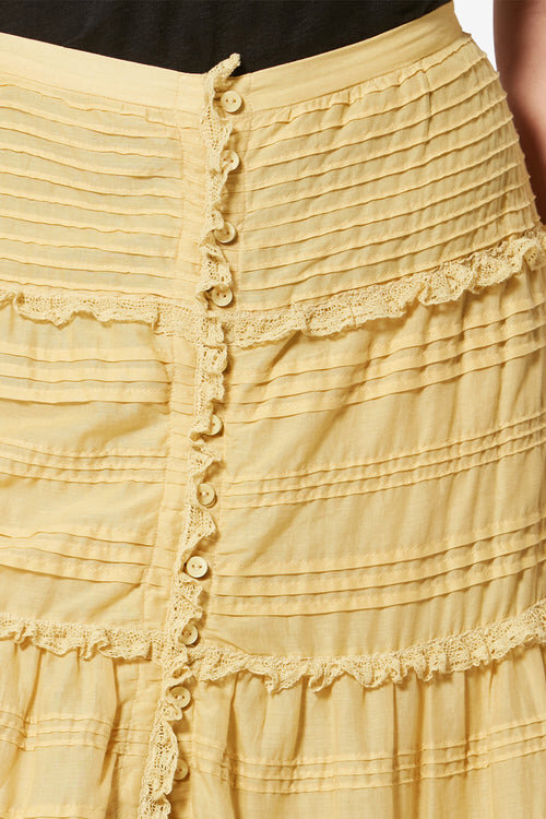 Paoline Frilly Cotton and Floral Lace Skirt Paoline Frilly Cotton and Floral Lace Skirt