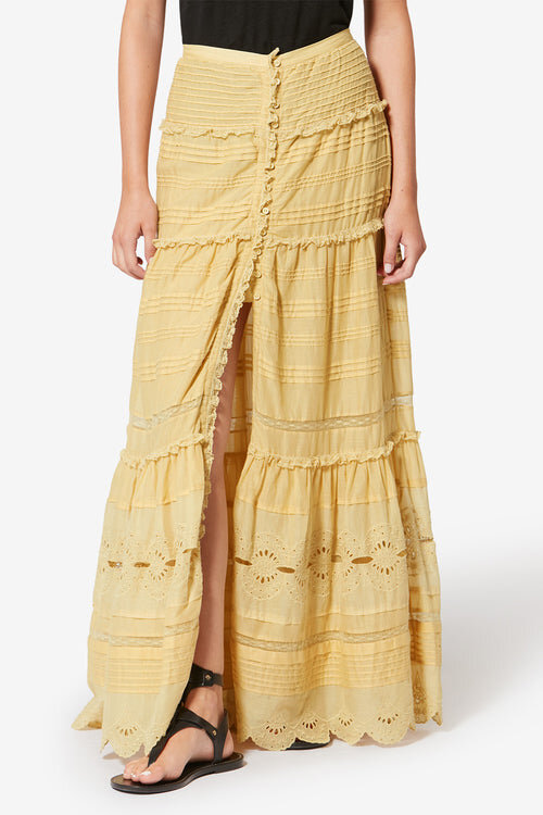 Paoline Frilly Cotton and Floral Lace Skirt Paoline Frilly Cotton and Floral Lace Skirt