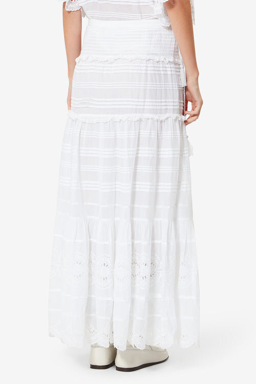Paoline Frilly Cotton and Floral Lace Skirt Paoline Frilly Cotton and Floral Lace Skirt