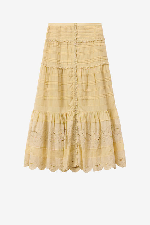 Paoline Frilly Cotton and Floral Lace Skirt Paoline Frilly Cotton and Floral Lace Skirt