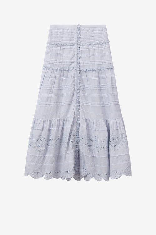 Paoline Frilly Cotton and Floral Lace Skirt Paoline Frilly Cotton and Floral Lace Skirt
