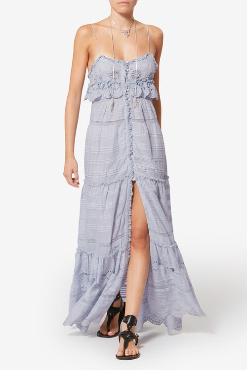 Paule Long Cotton and Floral Lace Dress Paule Long Cotton and Floral Lace Dress