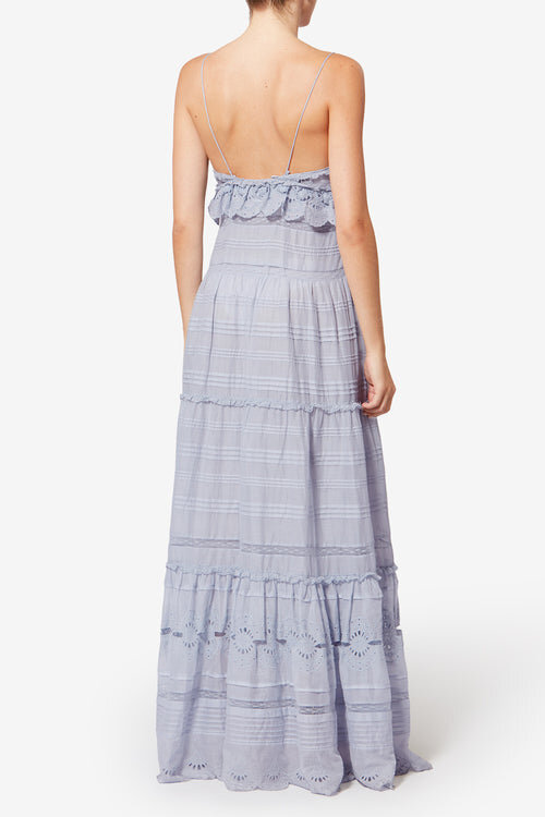Paule Long Cotton and Floral Lace Dress Paule Long Cotton and Floral Lace Dress