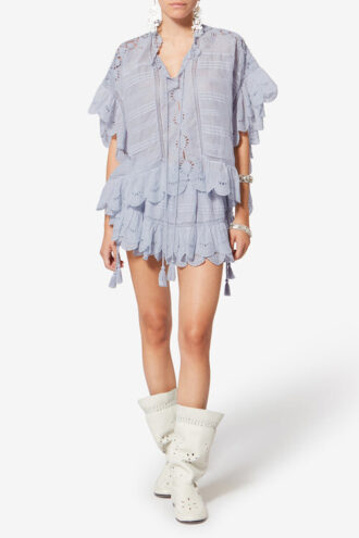 Payton Caftan Style Cotton and Floral Lace Top Payton Caftan Style Cotton and Floral Lace Top
